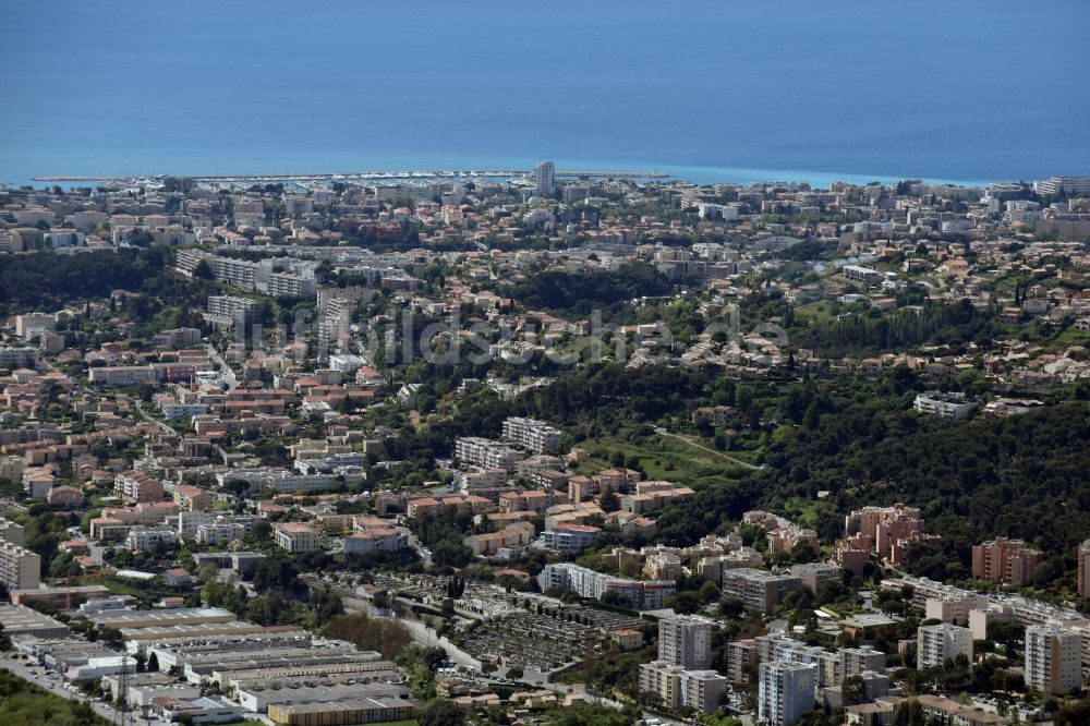 Luftbild La Gaude - Meeres-Küste des Mittelmeers in La Gaude in Provence-Alpes-Cote d'Azur, Frankreich