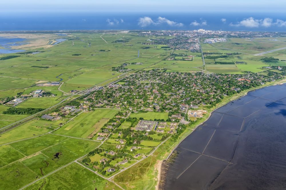 Sylt-Ost aus der Vogelperspektive: Meeres-Küste der Nordsee in Keitum im Bundesland Schleswig-Holstein