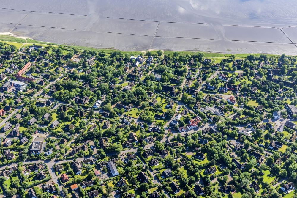 Luftbild Sylt-Ost - Meeres-Küste der Nordsee in Keitum im Bundesland Schleswig-Holstein