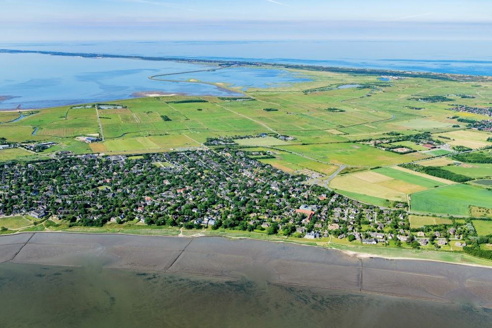 Luftaufnahme Sylt-Ost - Meeres-Küste der Nordsee in Keitum im Bundesland Schleswig-Holstein