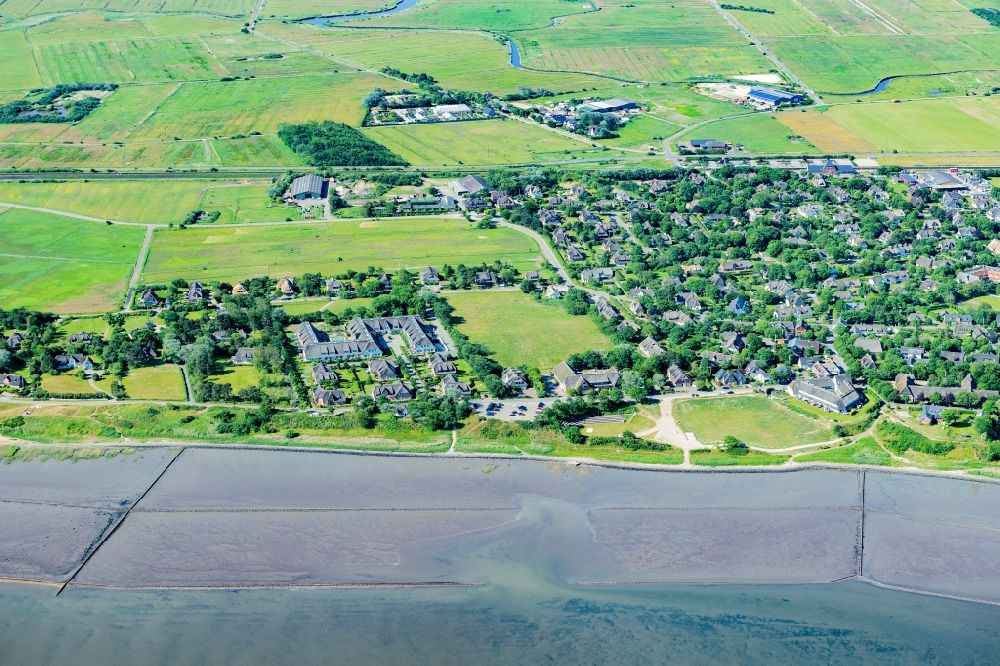 Luftbild Sylt-Ost - Meeres-Küste der Nordsee in Keitum im Bundesland Schleswig-Holstein