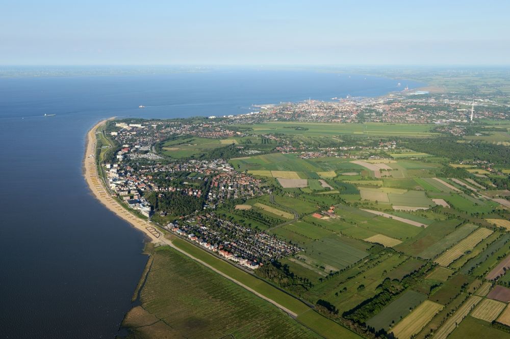 Luftaufnahme Sahlenburg - Meeres-Küste der Nordsee in Sahlenburg im Bundesland Niedersachsen