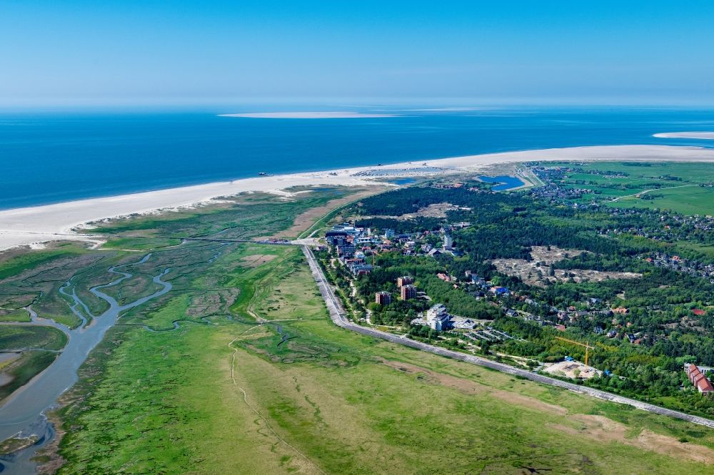 Luftbild Sankt Peter-Ording - Meeres-Küste der Nordsee in Sankt Peter-Ording im Bundesland Schleswig-Holstein