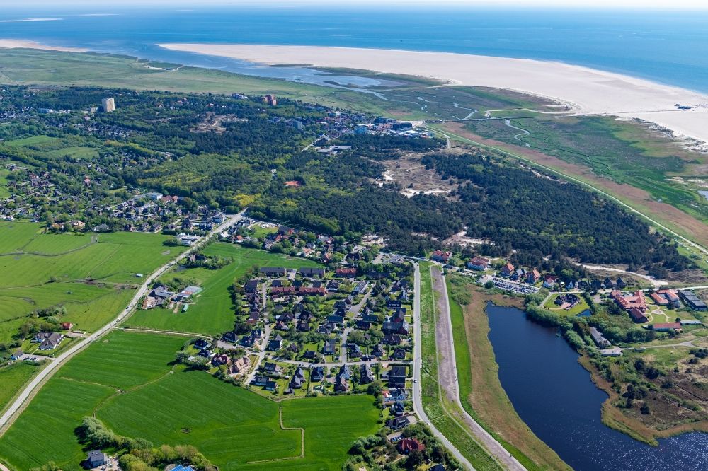 Sankt Peter-Ording von oben - Meeres-Küste der Nordsee in Sankt Peter-Ording im Bundesland Schleswig-Holstein