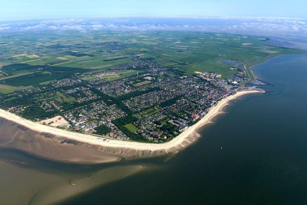 Luftbild Wyk auf Föhr - Meeres-Küste der Nordsee in Wyk auf Föhr im Bundesland Schleswig-Holstein