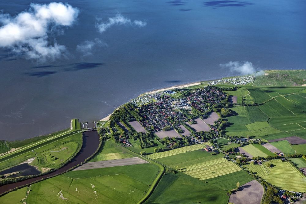 Luftbild Dangast - Meeres-Küste Ortsübersicht von Dangast im Bundesland Niedersachsen, Deutschland