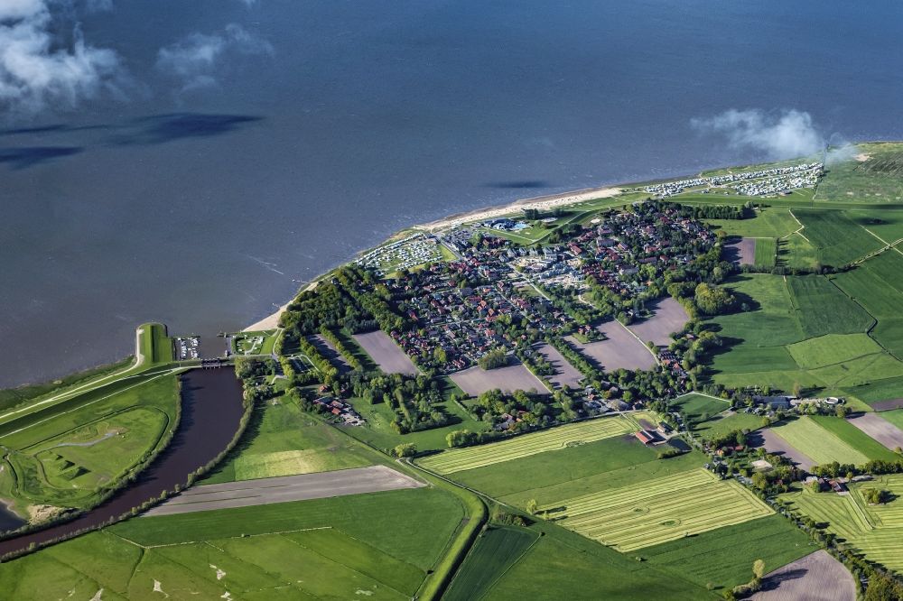 Luftaufnahme Dangast - Meeres-Küste Ortsübersicht von Dangast im Bundesland Niedersachsen, Deutschland