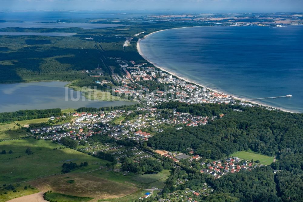 Luftbild Binz - Meeres-Küste der Ostsee in Binz im Bundesland Mecklenburg-Vorpommern, Deutschland