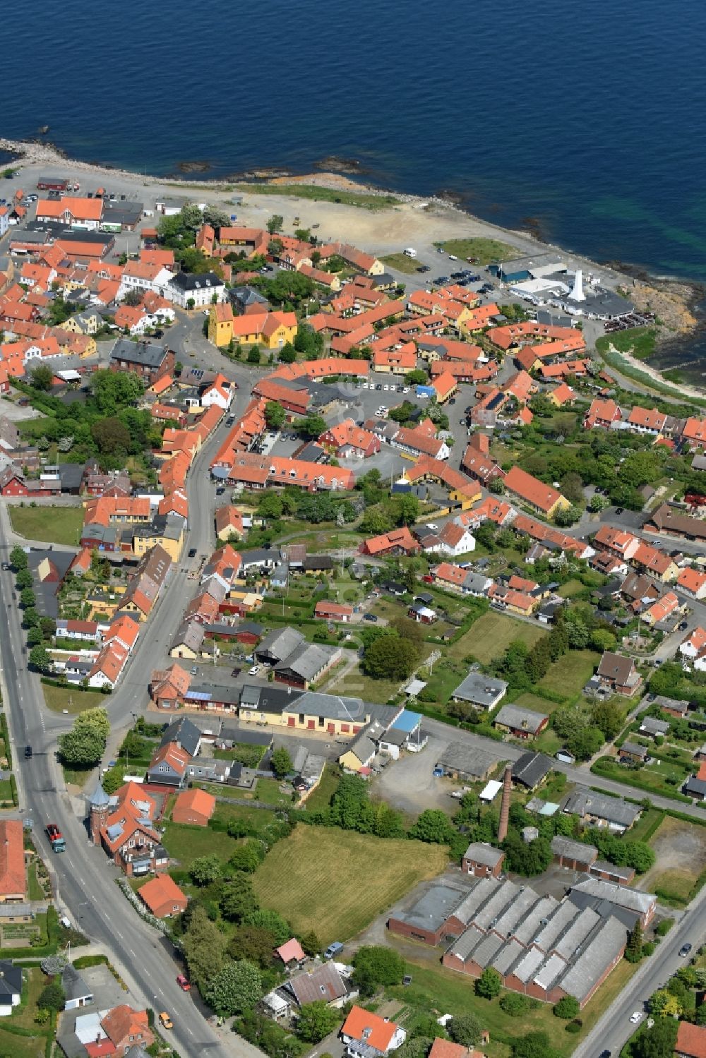 Luftbild Allinge - Meeres-Küste der Ostsee auf der Insel Bornholm in Allinge in Region Hovedstaden, Dänemark