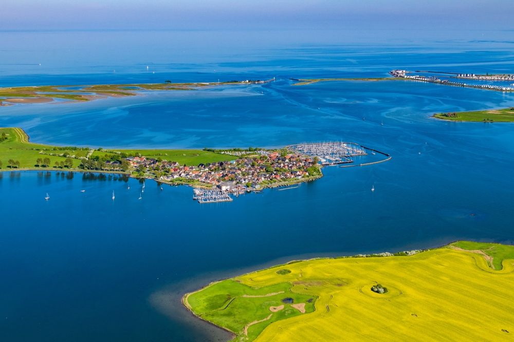 Luftaufnahme Maasholm - Meeres-Küste der Ostsee Segehhäfen in Maasholm am Ufer der Schlei im Bundesland Schleswig-Holstein