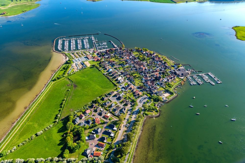 Luftaufnahme Maasholm - Meeres-Küste der Ostsee Segehhäfen in Maasholm am Ufer der Schlei im Bundesland Schleswig-Holstein