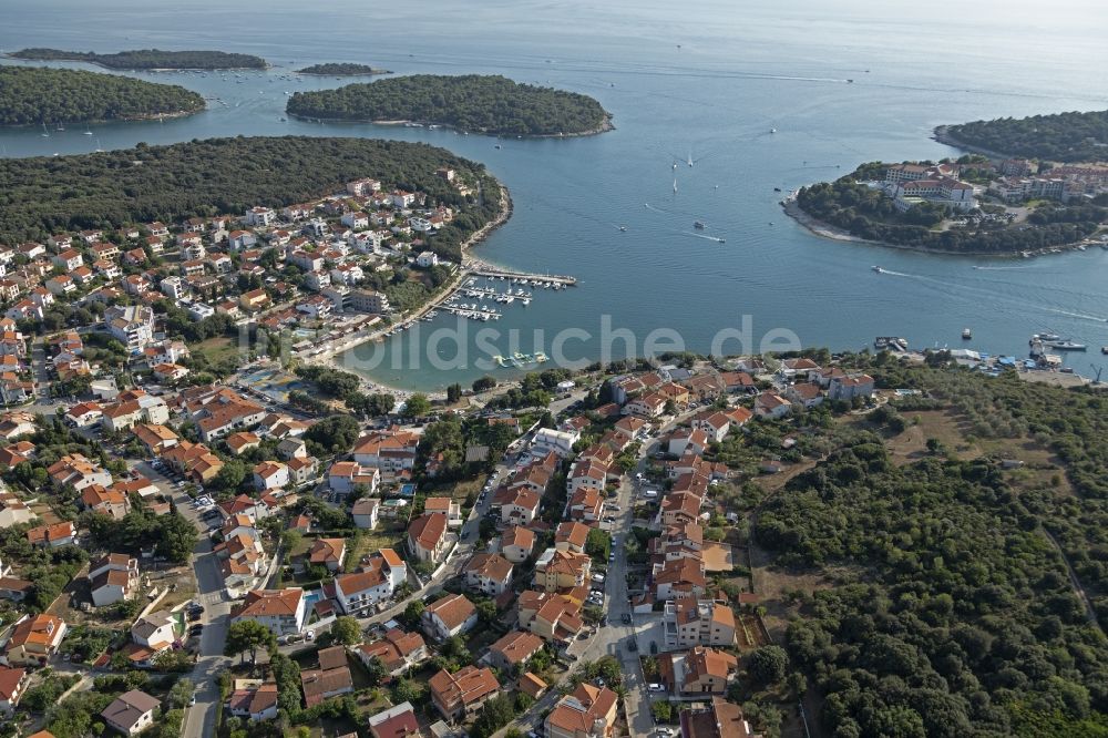 Luftaufnahme Pjescana Uvala - Meeres-Küste in Pjescana Uvala in Istirien - Istarska zupanija, Kroatien