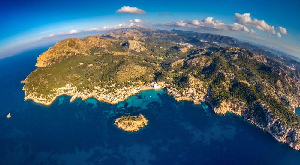 Luftaufnahme Sant Elm - Meeres-Küste in Sant Elm in Balearische Insel Mallorca, Spanien