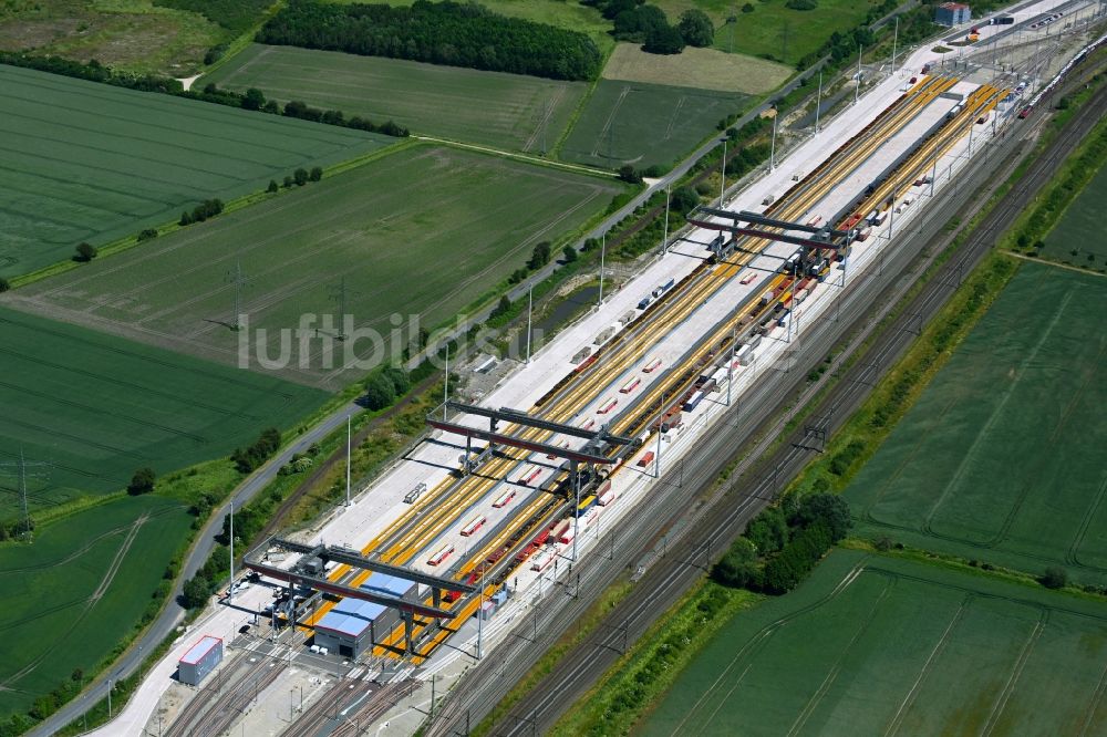 Luftbild Lehrte - MegaHub im GVZ Güterverkehrszentrum in Lehrte im Bundesland Niedersachsen, Deutschland