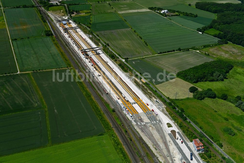 Lehrte von oben - MegaHub im GVZ Güterverkehrszentrum in Lehrte im Bundesland Niedersachsen, Deutschland