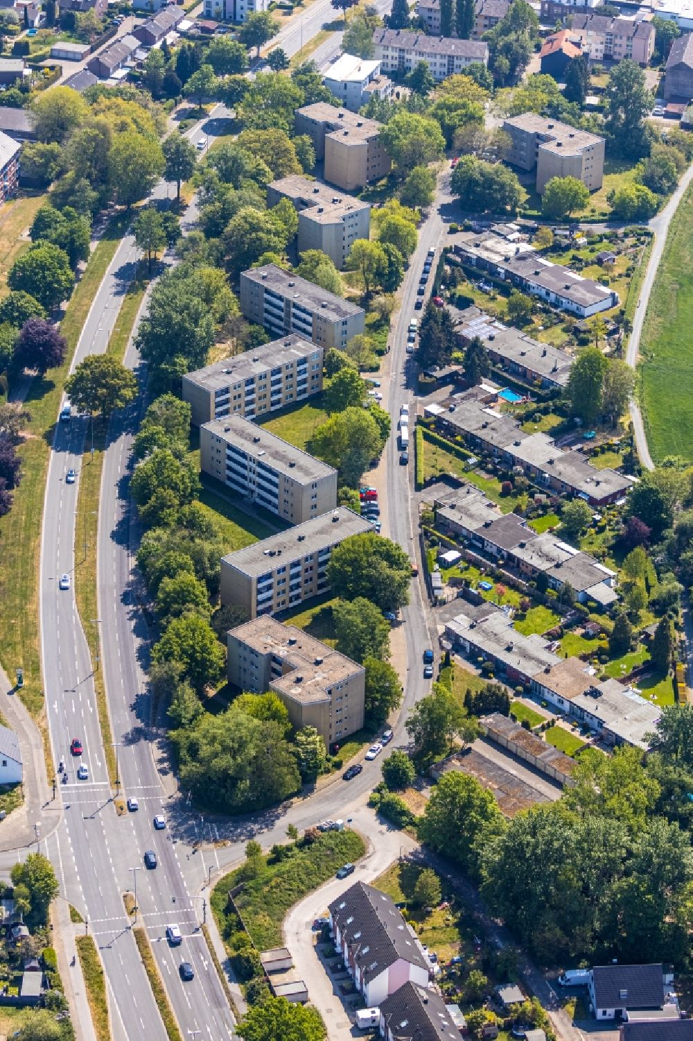 Luftbild Wesel - Mehr- und Einfamilienhaussiedlung an der Hans-Böckler-Straße im Ortsteil Feldmark in Wesel im Bundesland Nordrhein-Westfalen, Deutschland