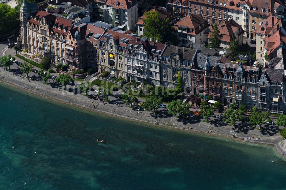 Luftbild Konstanz - Mehrfamilien- Wohnhäuser an der Seestraße am Rheinufer in Konstanz im Bundesland Baden-Württemberg, Deutschland