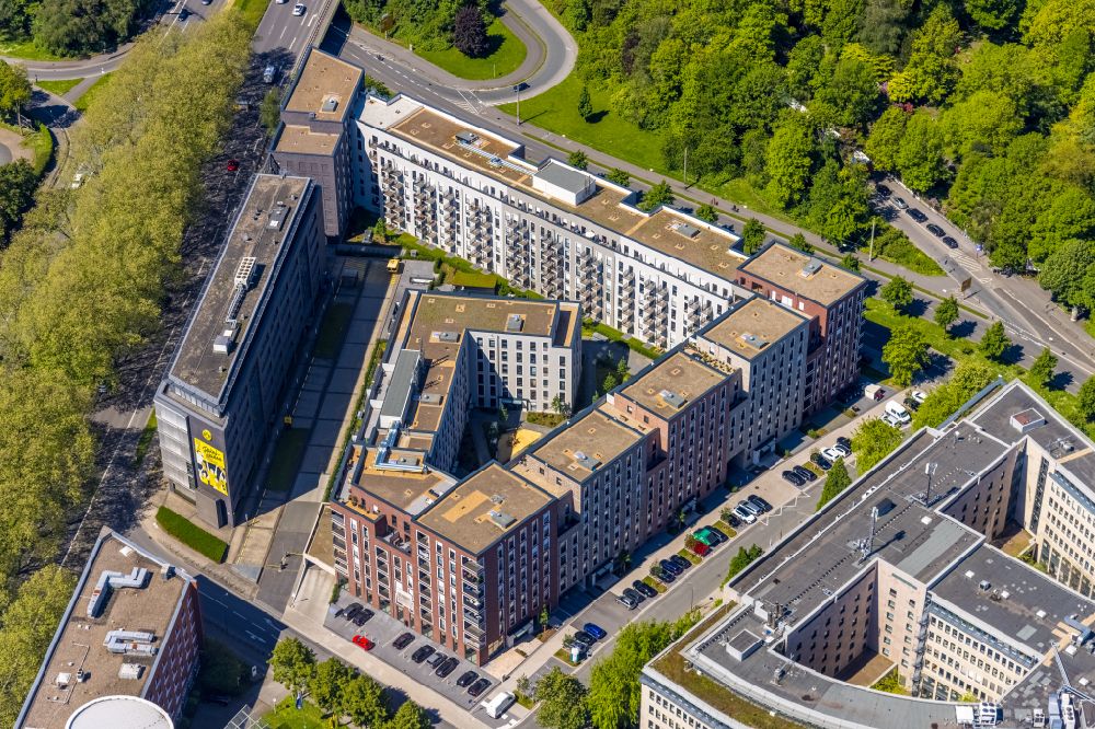 Dortmund von oben - Mehrfamilienhaus- Wohnanlage Berswordt-Quartier in Dortmund im Bundesland Nordrhein-Westfalen, Deutschland