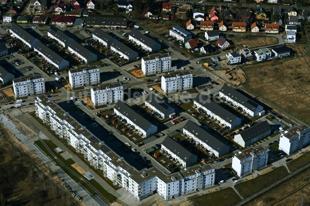 Luftbild Berlin - Mehrfamilienhaus-Wohnanlage MEIN FALKENBERG im Ortsteil Falkenberg in Berlin, Deutschland