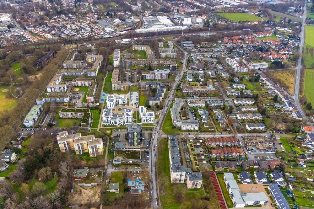Luftbild Unna - Mehrfamilienhaus-Wohnanlage Parkquartier Königsborn in Unna im Bundesland Nordrhein-Westfalen, Deutschland