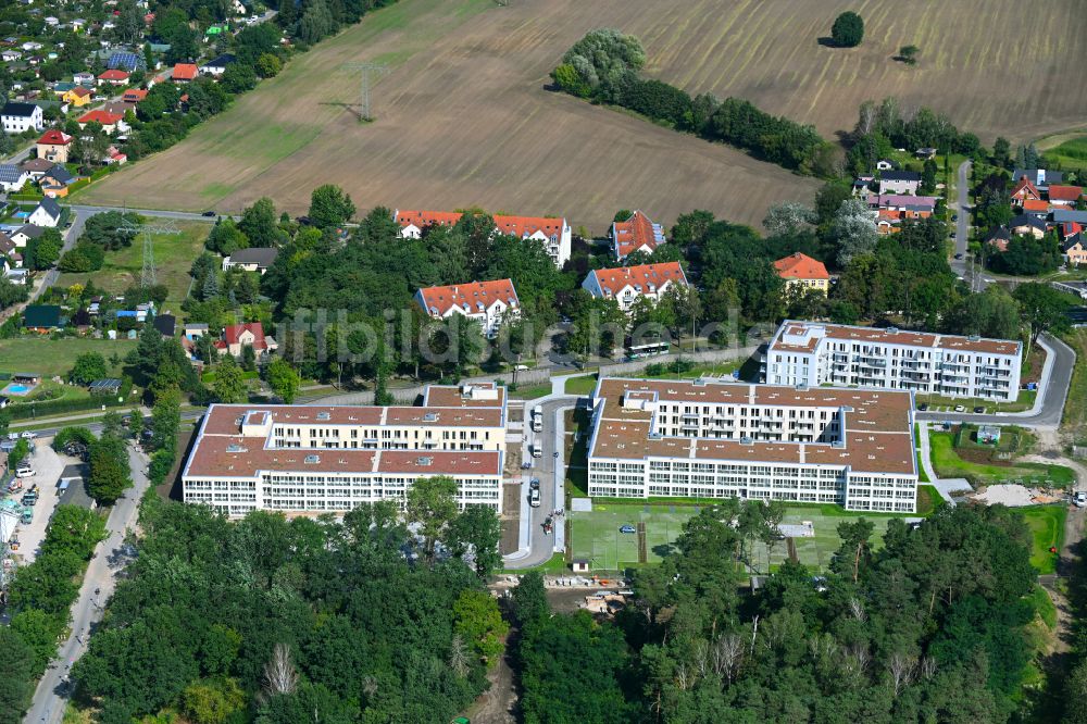 Bernau von oben - Mehrfamilienhaus-Wohnanlage Waldquartier in Bernau im Bundesland Brandenburg, Deutschland