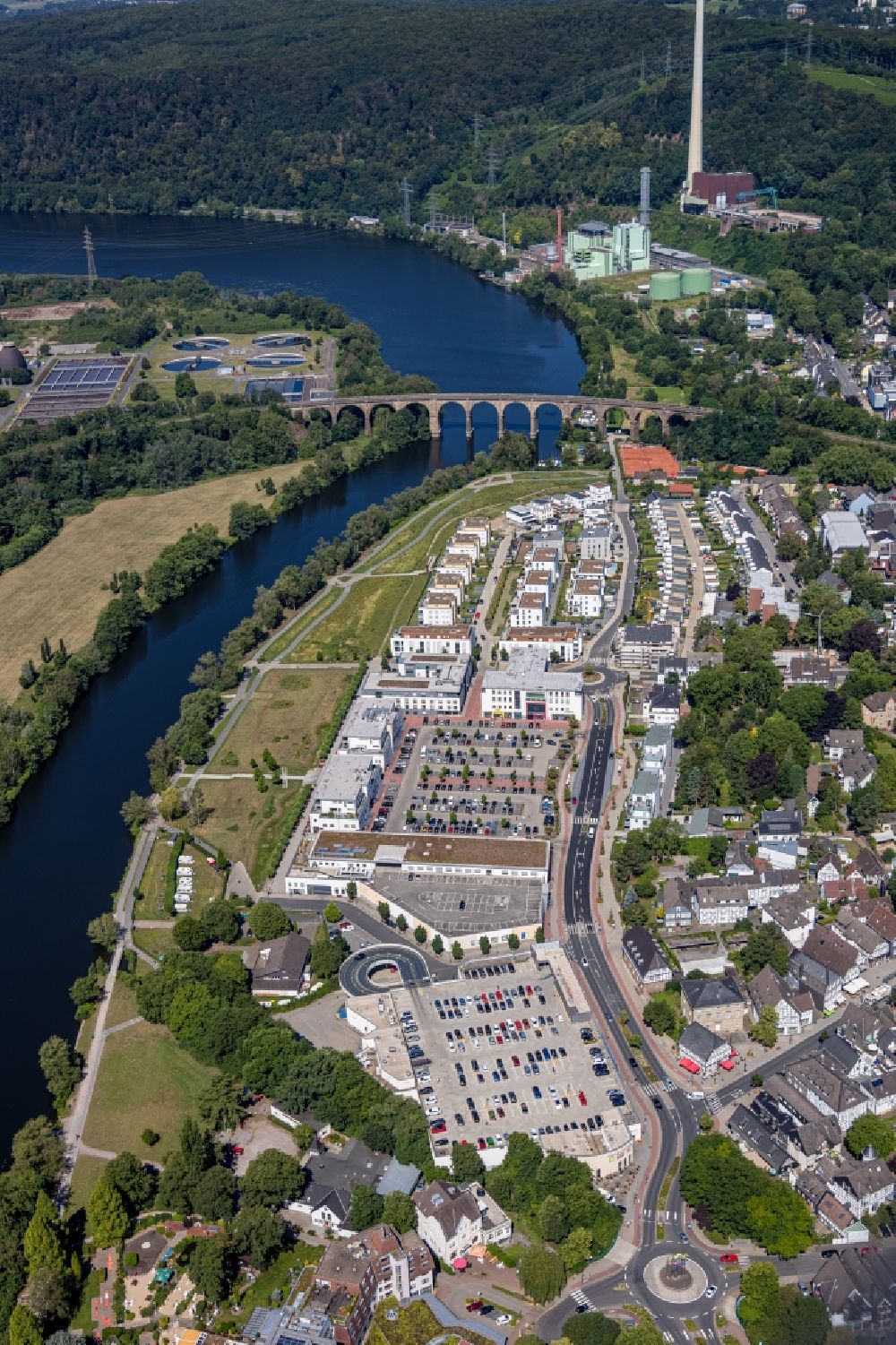 Luftbild Herdecke - Mehrfamilienhaus-Wohnanlage im Wohngebiet Ufer-Viertel im Ortsteil Westende in Herdecke im Bundesland Nordrhein-Westfalen