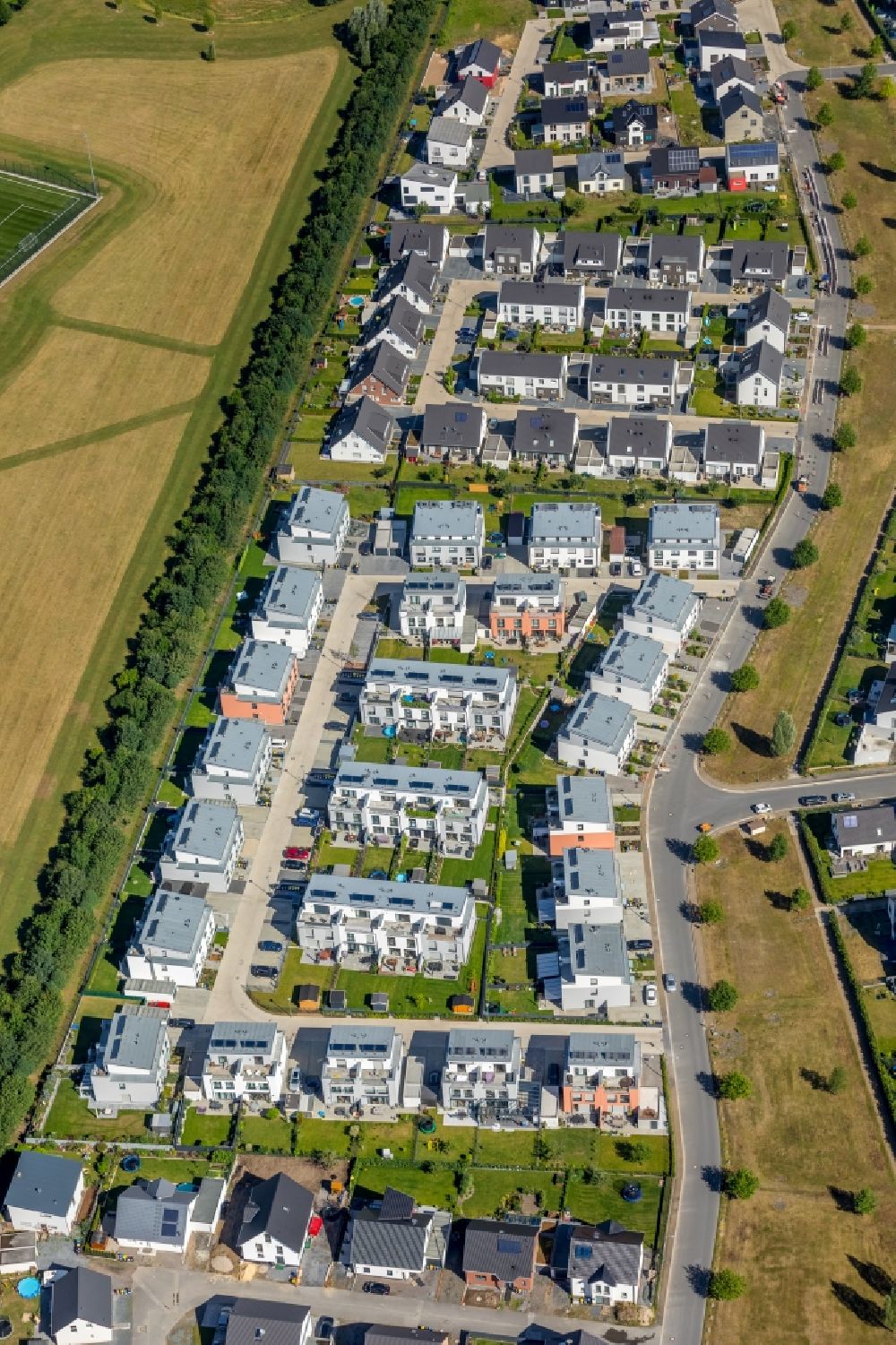 Luftaufnahme Dortmund - Mehrfamilienhaussiedlung in Dortmund im Bundesland Nordrhein-Westfalen, Deutschland