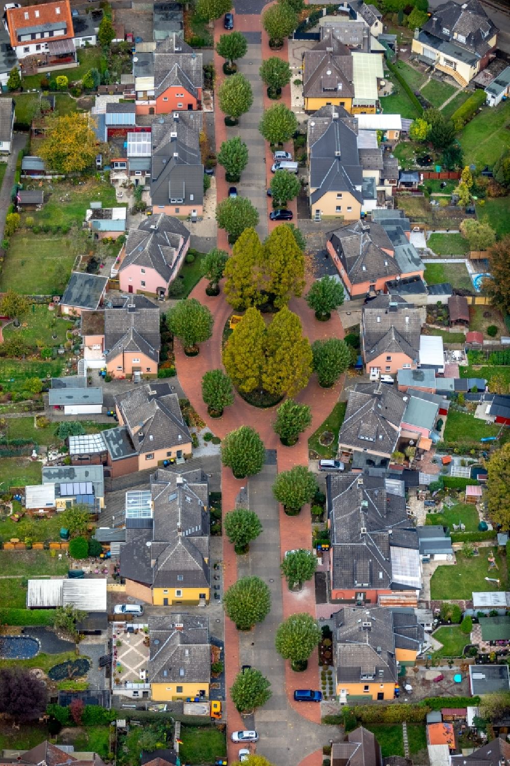 Luftbild Bönen - Mehrfamilienhaussiedlung entlang der Zechenstraße in Bönen im Bundesland Nordrhein-Westfalen, Deutschland