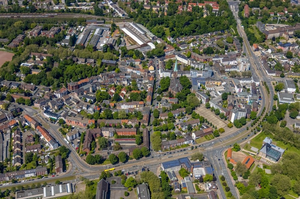 Luftaufnahme Gelsenkirchen - Mehrfamilienhaussiedlung in Gelsenkirchen im Bundesland Nordrhein-Westfalen, Deutschland