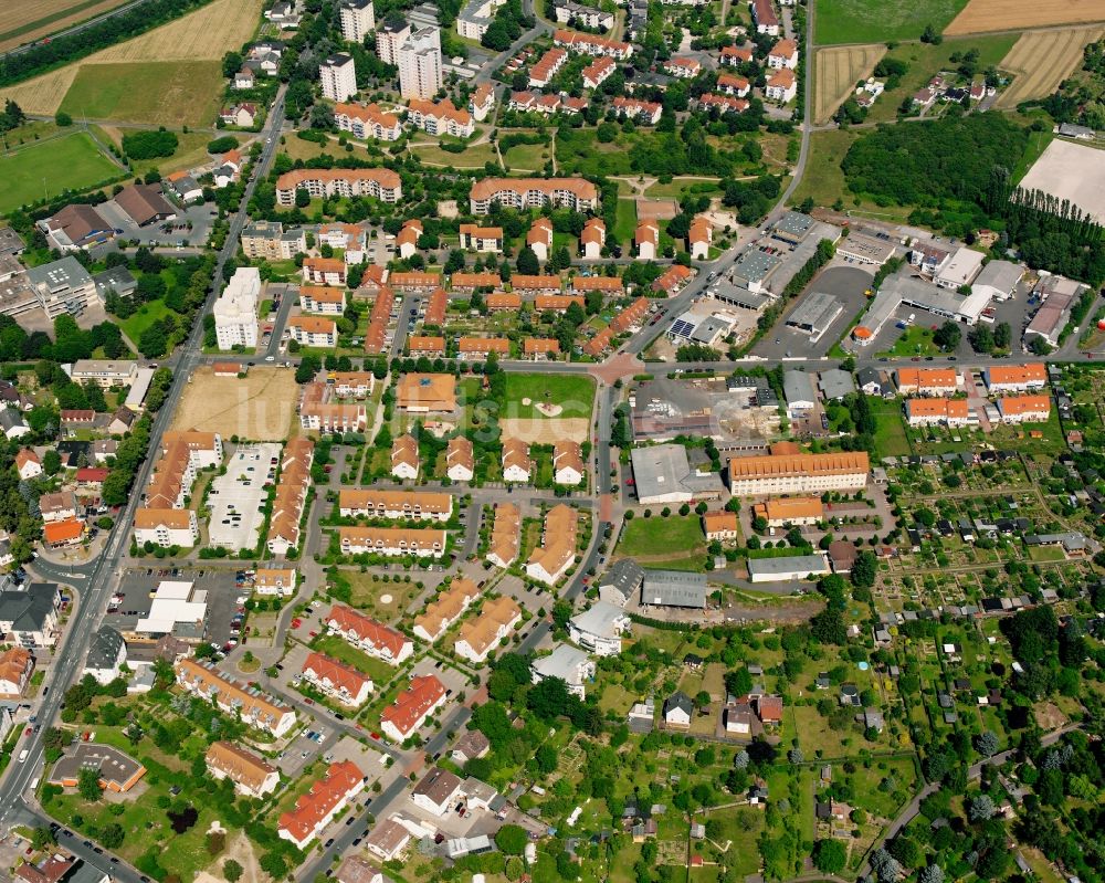 Gießen aus der Vogelperspektive: Mehrfamilienhaussiedlung in Gießen im Bundesland Hessen, Deutschland