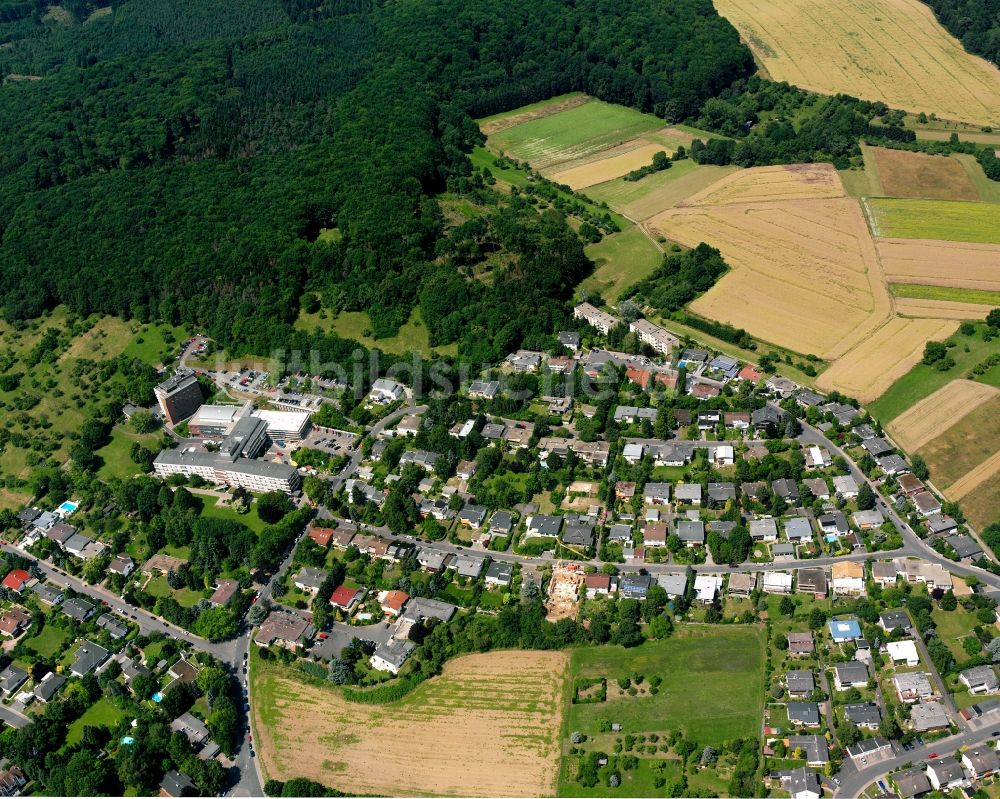 Langsdorf von oben - Mehrfamilienhaussiedlung in Langsdorf im Bundesland Hessen, Deutschland