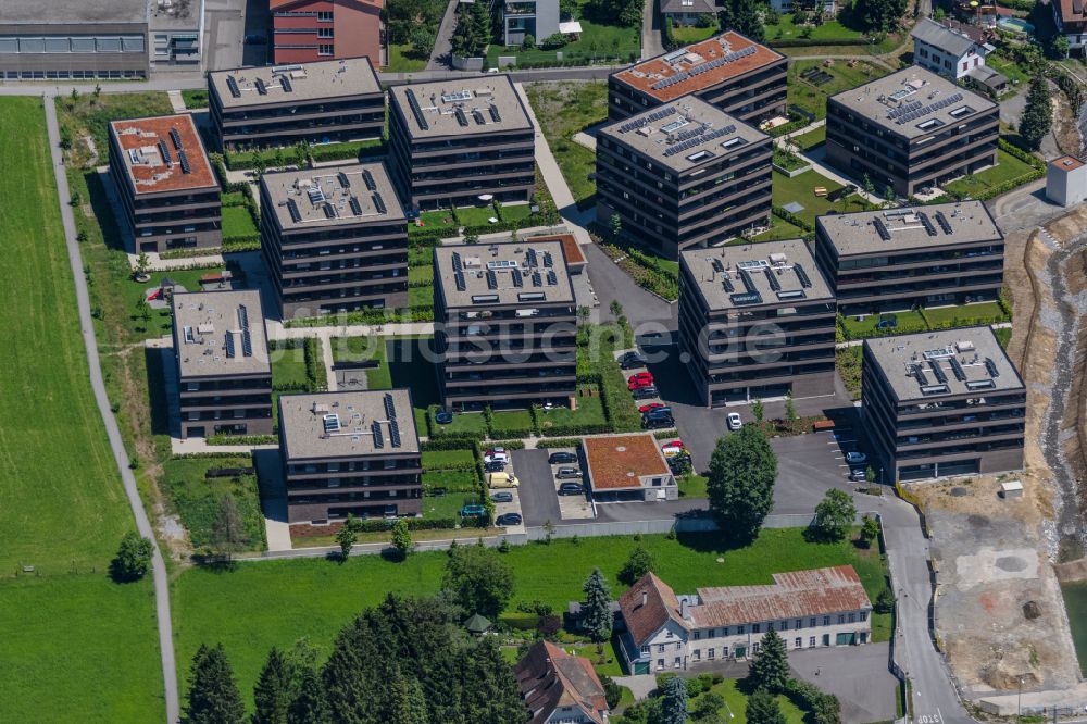 Luftaufnahme Lochau - Mehrfamilienhaussiedlung in Lochau in Vorarlberg, Österreich