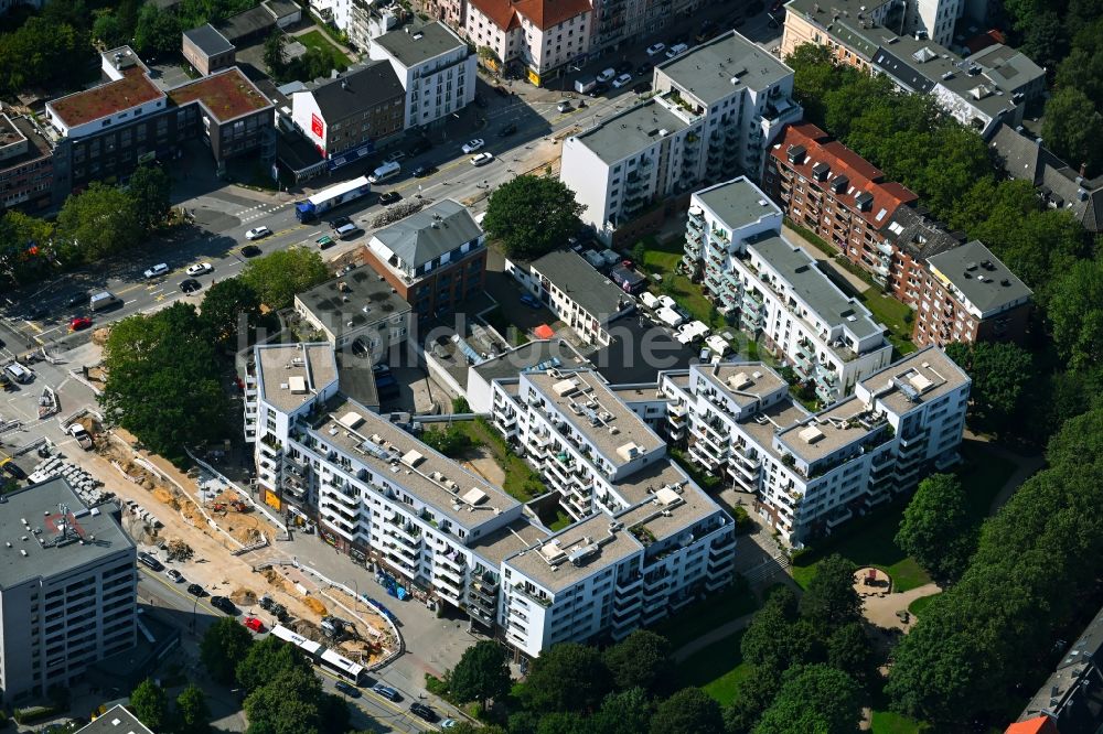 Luftaufnahme Hamburg - Mehrfamilienhaussiedlung an der Max-Brauer-Allee in Hamburg, Deutschland