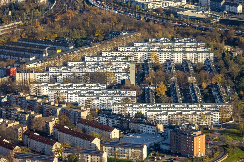 Luftbild Köln - Mehrfamilienhaussiedlung im Ortsteil Buchforst in Köln im Bundesland Nordrhein-Westfalen, Deutschland