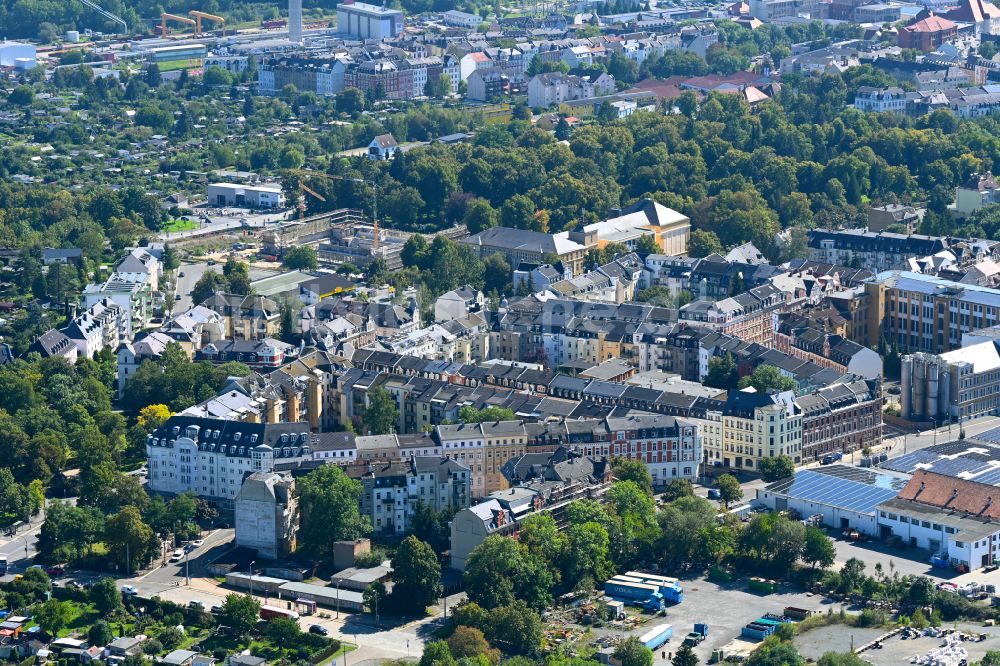Luftbild Plauen - Mehrfamilienhaussiedlung im Ortsteil Chrieschwitz in Plauen im Bundesland Sachsen, Deutschland