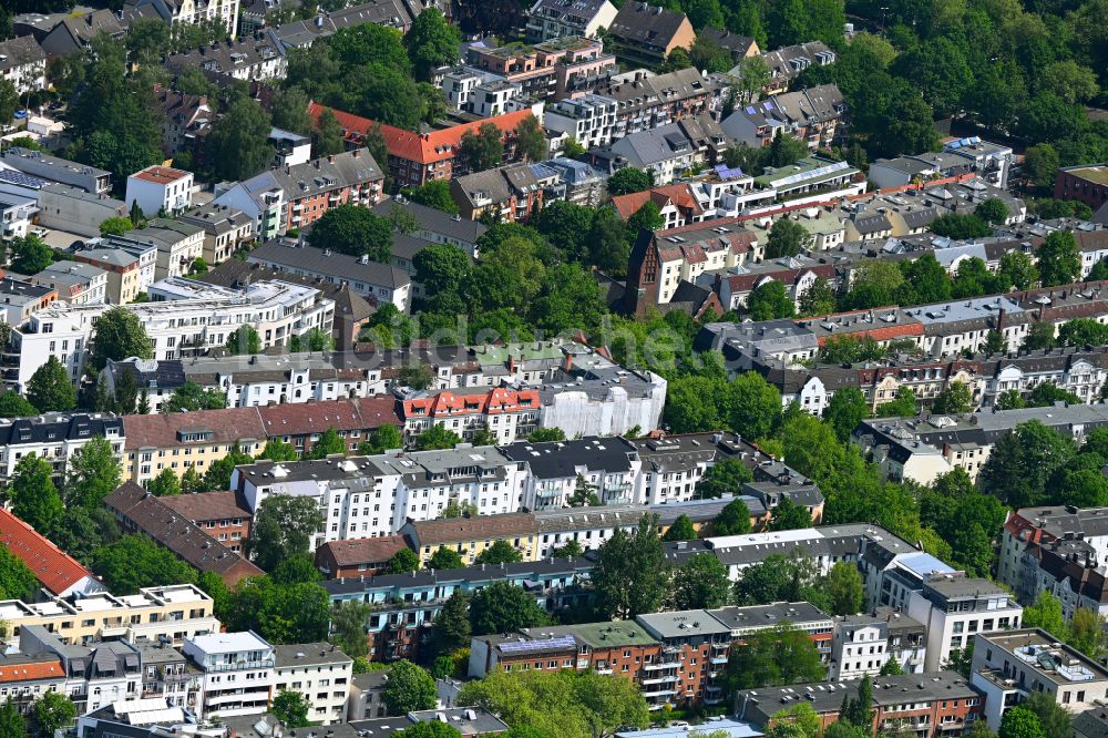 Luftaufnahme Hamburg - Mehrfamilienhaussiedlung im Ortsteil Eimsbüttel in Hamburg, Deutschland