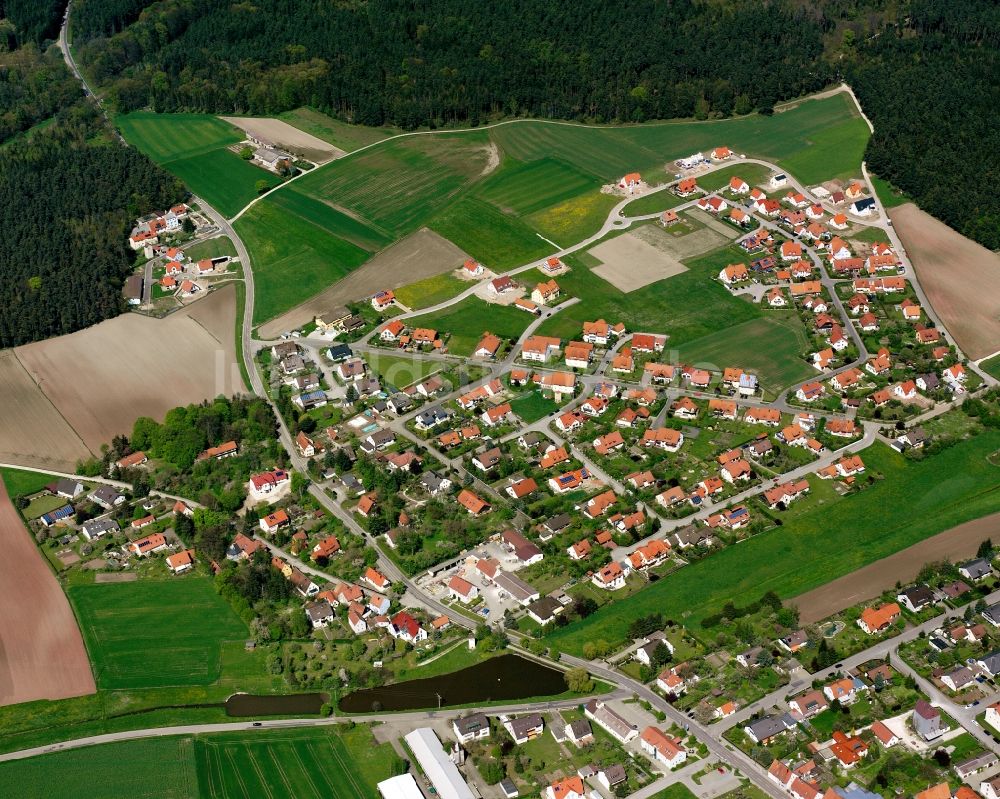 Luftaufnahme Petersaurach - Mehrfamilienhaussiedlung in Petersaurach im Bundesland Bayern, Deutschland