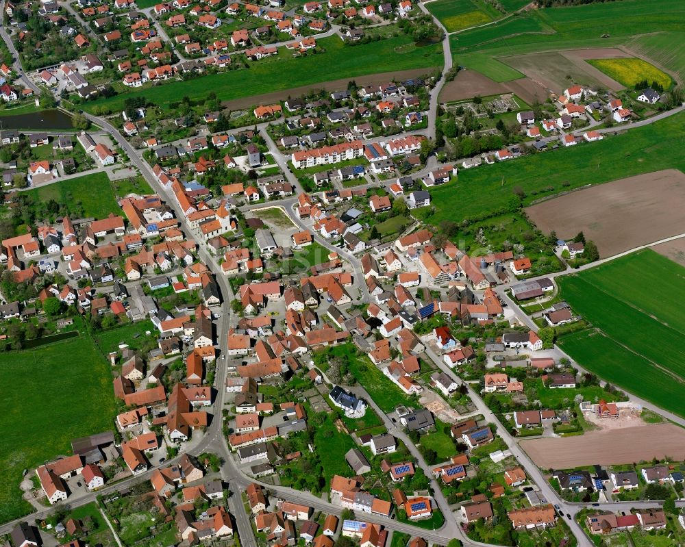 Petersaurach von oben - Mehrfamilienhaussiedlung in Petersaurach im Bundesland Bayern, Deutschland