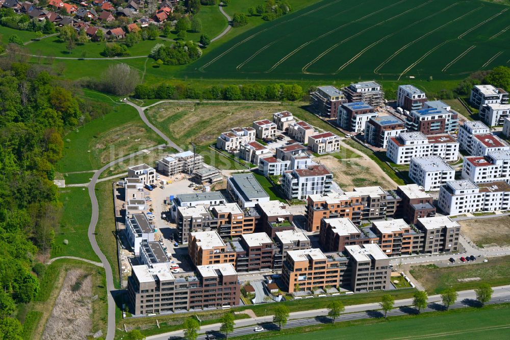 Luftbild Wolfsburg - Mehrfamilienhaussiedlung Steimker Gärten - Drei Gärten im Ortsteil Hellwinkel in Wolfsburg im Bundesland Niedersachsen, Deutschland