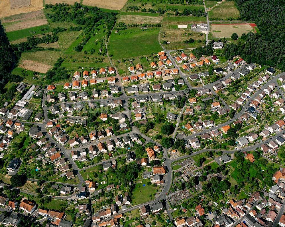 Treis von oben - Mehrfamilienhaussiedlung in Treis im Bundesland Hessen, Deutschland