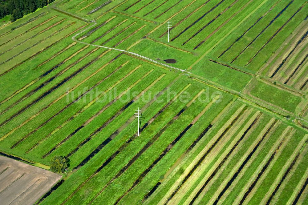 Luftbild Curslack - Melorationsgraben und Kanäle auf landwirtschaftlichen Feldern in Curslack im Bundesland Hamburg, Deutschland