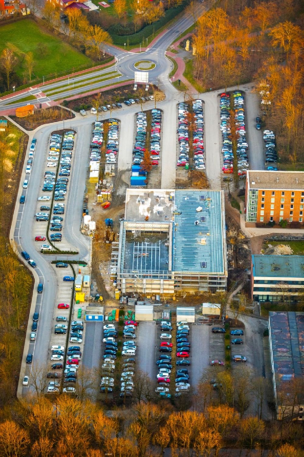Luftbild Nordkirchen - Mensa - Aula- Gebäude der Universität Fachhochschule für Finanzen FHF in Nordkirchen im Bundesland Nordrhein-Westfalen, Deutschland