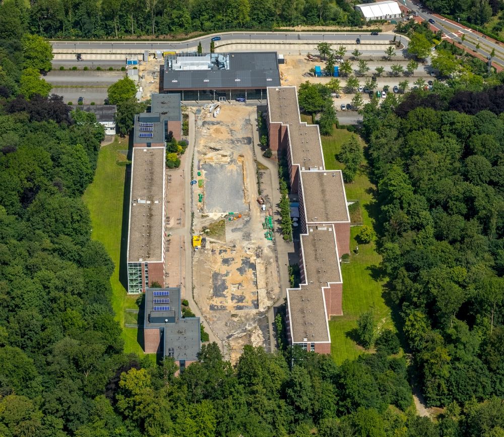 Nordkirchen von oben - Mensa - Aula- Gebäude der Universität Fachhochschule für Finanzen FHF in Nordkirchen im Bundesland Nordrhein-Westfalen, Deutschland