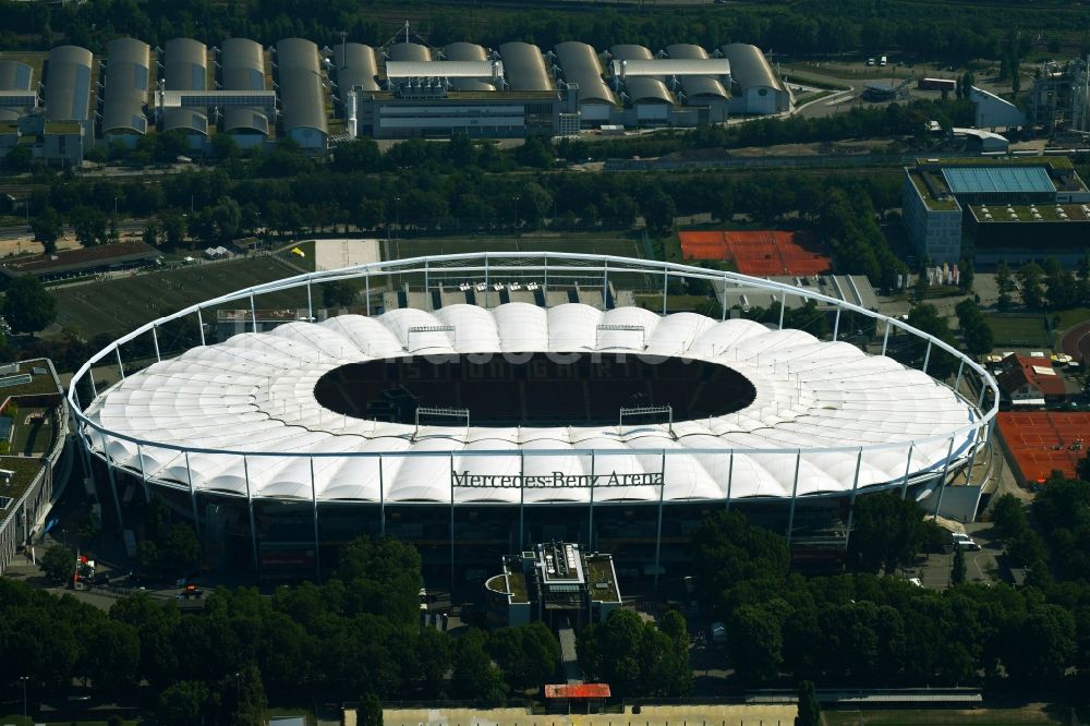 Stuttgart aus der Vogelperspektive: Mercedes-Benz Arena in Stuttgart im Bundesland Baden-Württemberg, Deutschland