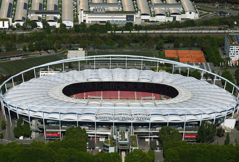 Luftaufnahme Stuttgart - Mercedes-Benz Arena in Stuttgart im Bundesland Baden-Württemberg, Deutschland