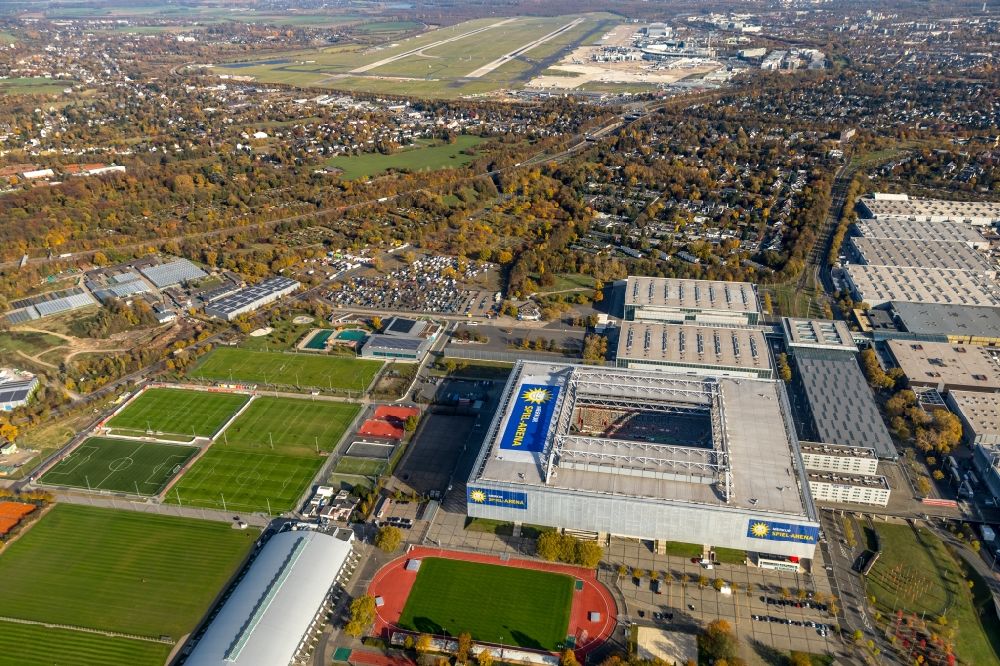 Luftaufnahme Düsseldorf - MERKUR SPIEL-ARENA in Düsseldorf im Bundesland Nordrhein-Westfalen