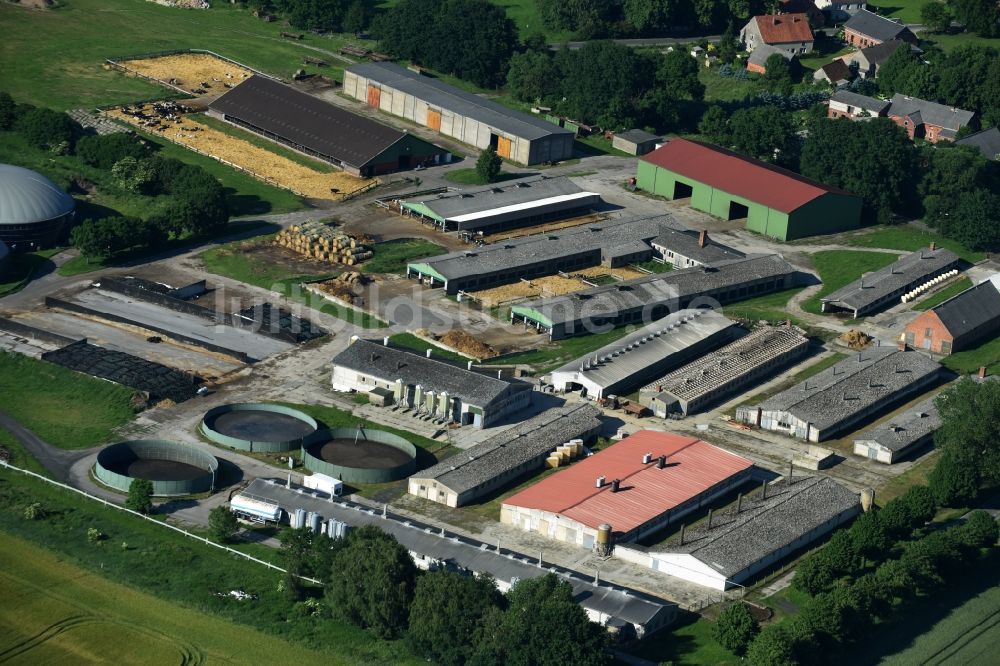 Luftbild Grebs-Niendorf - Milchviehanlage und Tierzucht- Stallanlagen mit Kühen in Grebs-Niendorf im Bundesland Mecklenburg-Vorpommern