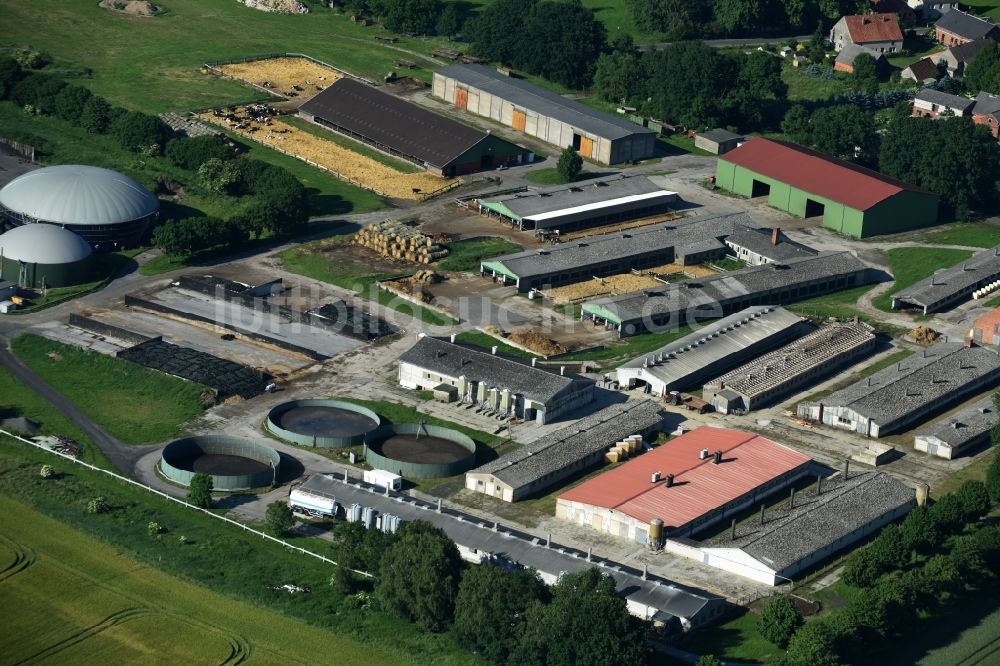 Luftaufnahme Grebs-Niendorf - Milchviehanlage und Tierzucht- Stallanlagen mit Kühen in Grebs-Niendorf im Bundesland Mecklenburg-Vorpommern