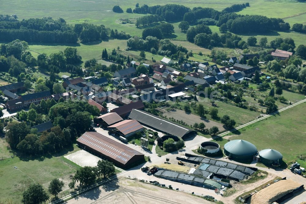 Luftbild Käthen - Milchviehanlage und Tierzucht- Stallanlagen mit Kühen in Käthen im Bundesland Sachsen-Anhalt