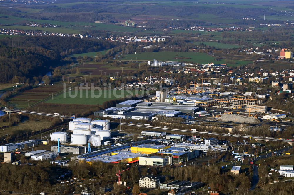Luftaufnahme Gera - Mineralöl - Hochtanklager der Oiltanking Deutschland GmbH & Co. KG in Gera im Bundesland Thüringen, Deutschland